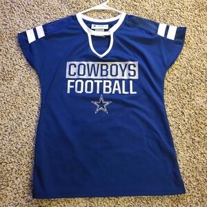 NFL Dallas Cowboys Women's Jersey Keyhole Neck - Blue - Size Small